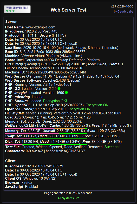 Web Server Test Screenshot